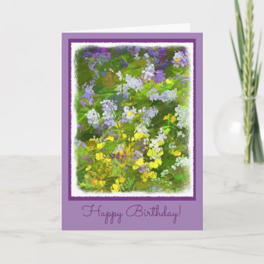 ワイルドフラワーインパスト絵画ズ – オリジナルフラワーアート カード (正面)