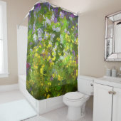 ワイルドフラワーインパスト絵画ズ – オリジナルフラワーアート シャワーカーテン (インサイチュ)