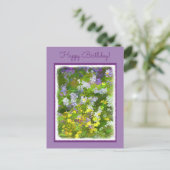 ワイルドフラワーインパスト絵画ズ – オリジナルフラワーアート ポストカード (スタンド正面)