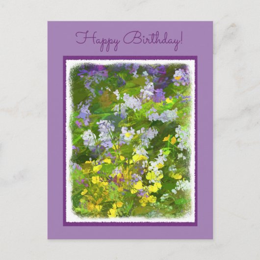 ワイルドフラワーインパスト絵画ズ – オリジナルフラワーアート ポストカード (正面)