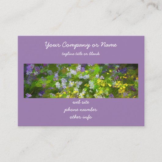 ワイルドフラワーインパスト絵画ズ – オリジナルフラワーアート 名刺 (正面)