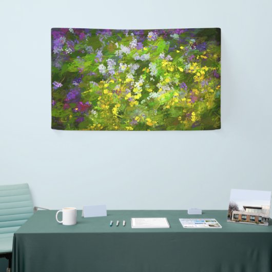 ワイルドフラワーインパスト絵画ズ – オリジナルフラワーアート 横断幕 (トレードショー)