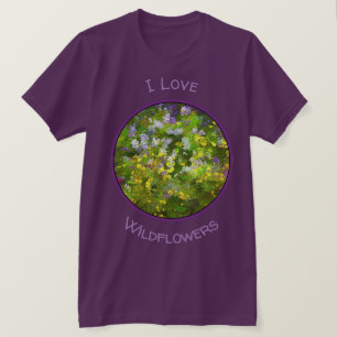 ワイルドフラワーインパスト絵画ズ – オリジナルフラワーアート Tシャツ
