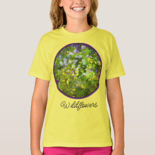 ワイルドフラワーインパスト絵画ズ – オリジナルフラワーアート Tシャツ