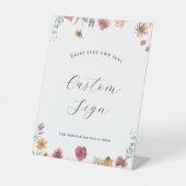 ワイルドフラワーイン開花カスタム文字標識 台座サイン (正面)