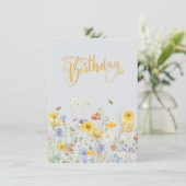 ワイルドフラワーイン開花ハッピーバースデーカード (スタンド正面)