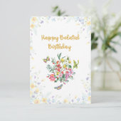 ワイルドフラワーイン開花ハッピーベルト誕生日カード カード (スタンド正面)