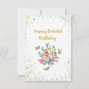 ワイルドフラワーイン開花ハッピーベルト誕生日カード カード