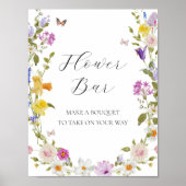 ワイルドフラワーイン開花フラワーブーケバー標識 ポスター (正面)