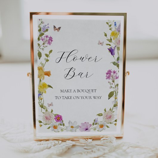 ワイルドフラワーイン開花フラワーブーケバー標識 ポスター