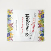 ワイルドフラワーイン開花フローラベビーシャワーバックブロップ タペストリー (正面(横))