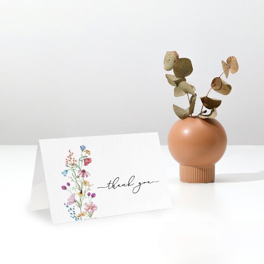 ワイルドフラワーイン開花ベビーシャワー サンキューカード