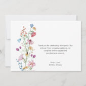 ワイルドフラワーイン開花ベビーシャワー サンキューカード (裏面)