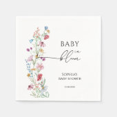 ワイルドフラワーイン開花ベビーシャワー スタンダードカクテルナプキン (正面)