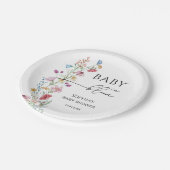 ワイルドフラワーイン開花ベビーシャワー ペーパープレート (アングル)
