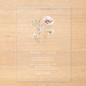 ワイルドフラワーウィスパアクリル結婚式招待状 アクリル招待状 (正面)