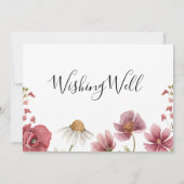 ワイルドフラワーウィッシングウェルブライダルシャワーカード 招待状 (裏面)