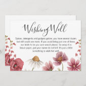 ワイルドフラワーウィッシングウェルブライダルシャワーカード 招待状 (正面/裏面)