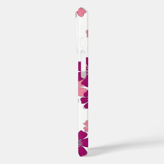 ワイルドフラワーウィムシー – ピンクの手描き花模様 Case-Mate iPhoneケース (裏面 / 左)