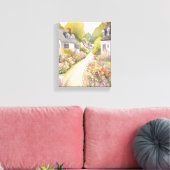 ワイルドフラワーウェイ | 沿岸ビーチタウンウォータカラー キャンバスプリント (インサイチュ (リビング))