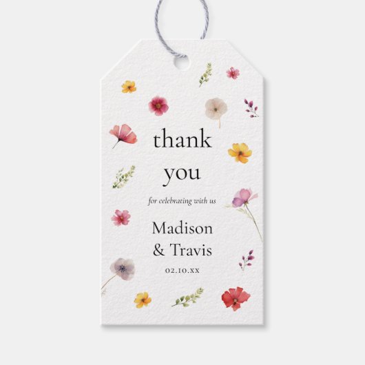 ワイルドフラワーウェディングのお願いありがとう ギフトタグ (正面)