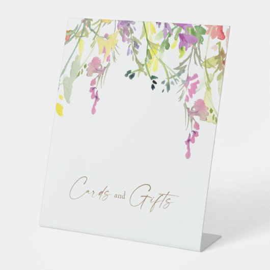 ワイルドフラワーウェディングカード&ギフトサイン 台座サイン (正面)