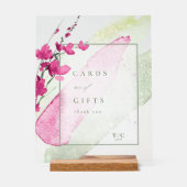 ワイルドフラワーウェディングカード&ギフト明るい赤紫色ID954 アクリルサイン (正面)