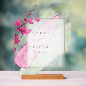 ワイルドフラワーウェディングカード&ギフト明るい赤紫色ID954 アクリルサイン (ニュートラル)