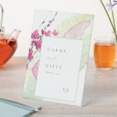 ワイルドフラワーウェディングカード&ギフト明るい赤紫色ID954 台座サイン (インサイチュ)