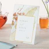 ワイルドフラワーウェディングカード&ギフト金ゴールドID954 台座サイン (インサイチュ)