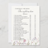 ワイルドフラワーウェディングシューゲームバチェロレッテゲームカード 案内状 (正面)