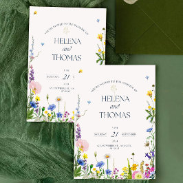 ワイルドフラワーウェディングパーティー招待状 招待状