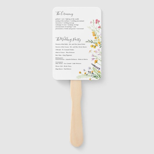 ワイルドフラワーウェディングプログラムファン ハンドファン (裏面)