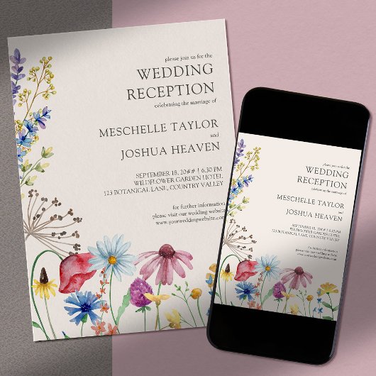 ワイルドフラワーウェディングレセプションオンリーカントリーフローラ 招待状