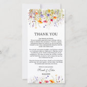 ワイルドフラワーウェディングレセプションテーブル サンキューカード (正面)
