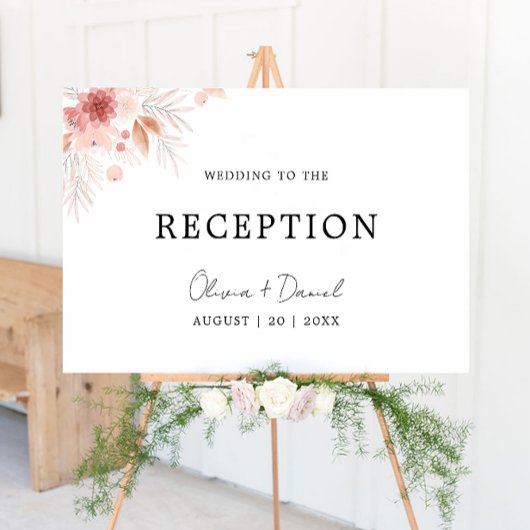 ワイルドフラワーウェディングレセプション招待状テンプレート ポスター