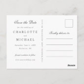 ワイルドフラワーウェディング日付写真を保存 ポストカード (裏面)