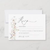 ワイルドフラワーウェディングRSVPカードテンプレート 出欠カード (正面)