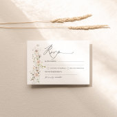 ワイルドフラワーウェディングRSVPカードテンプレート 出欠カード