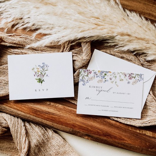 ワイルドフラワーウェディングRSVPカードフローラ応答カード 出欠カード
