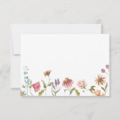 ワイルドフラワーウェディングRSVPカード ノートカード (裏面)