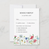 ワイルドフラワーウェディングRSVPカード 出欠カード (正面)