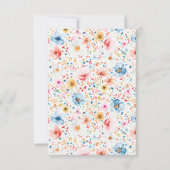 ワイルドフラワーウェディングRSVPカード 出欠カード (裏面)