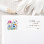 ワイルドフラワーウェディングRSVP差出人住所 ラベル (インサイチュ)