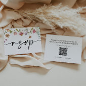 ワイルドフラワーウェディングRSVP QRコードカード ノートカード