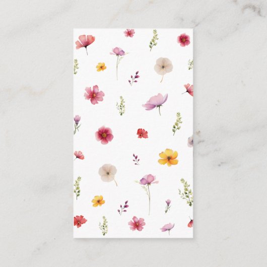 ワイルドフラワーウェディングRSVP QRコード エンクロージャーカード (裏面)