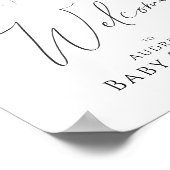 ワイルドフラワーウェルカムベビーイン開花ベビーシャワーサイン ポスター (角)