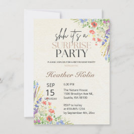 ワイルドフラワーウォッチフォトリタイアメントカードテンプレート 招待状