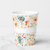 ワイルドフラワーウォータカラーエレガントフローラボホ結婚ズ 紙コップ (右)