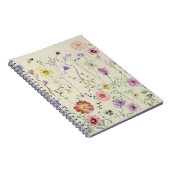 ワイルドフラワーウォータカラーフローラお洒落ガーデン ノートブック (右側)